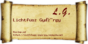 Lichtfusz György névjegykártya